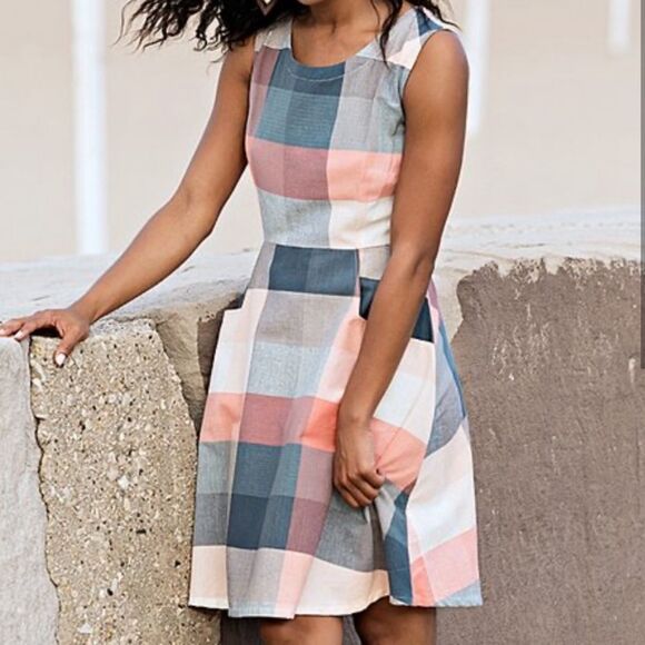 NWT - Mata Traders Oxford Gingham Dress w/ Pockets - Picture 6 of 6